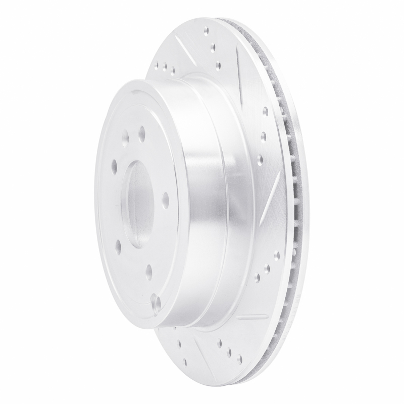 Chevrolet Captiva Brake Rotor (1) - Rear Right - R1 Concepts - Drilled & Slotted - Silver - `07-`15